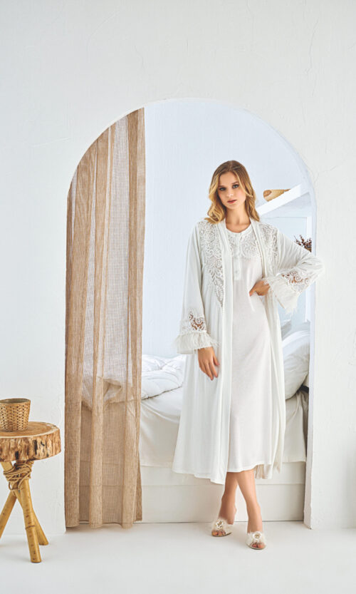 Pegnoir avec pyjama longe deluxe Complet à 3 Pièces