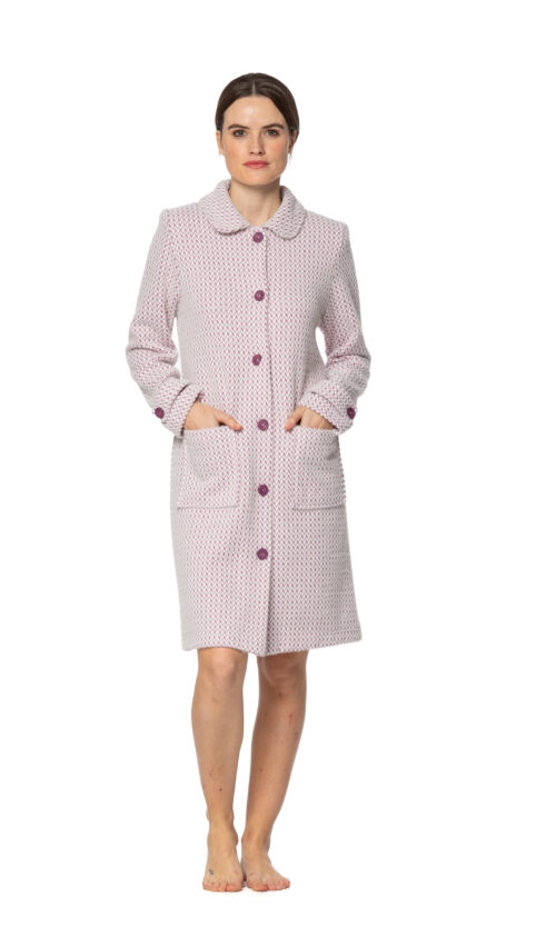 Egatex Peignoir de chambre boutonnée épi
