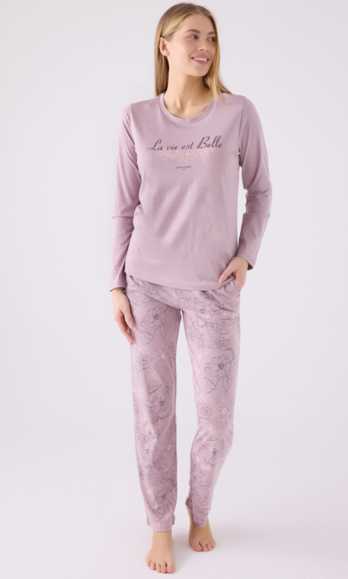 Pyjama Complet Violet à Deux Pièces Pierre Cardin