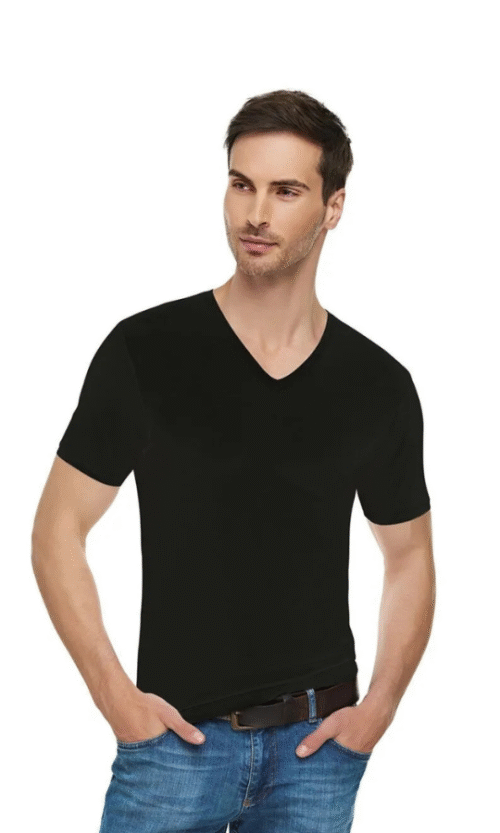 T-shirt Demi-manche 100 % Cotton  Col V
