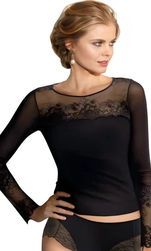 Top dentelle manches longues – élégant & confortable