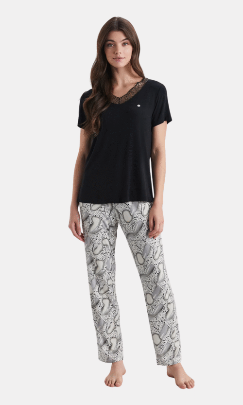 Pyjama 2 Pieces Noir et Blanc