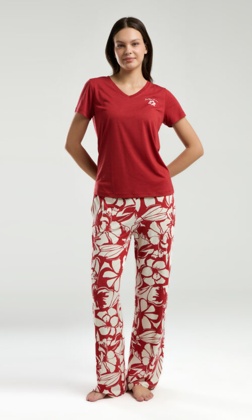 Pyjama 2 Pieces Rouge et Blanc