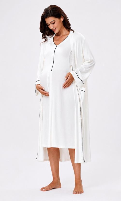Pyjama 3 Pièces Maternité Blanc